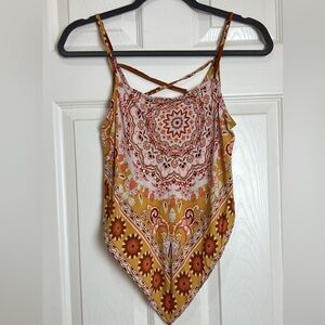 MERAKI bandana sleeveless round neck top size S mandala print